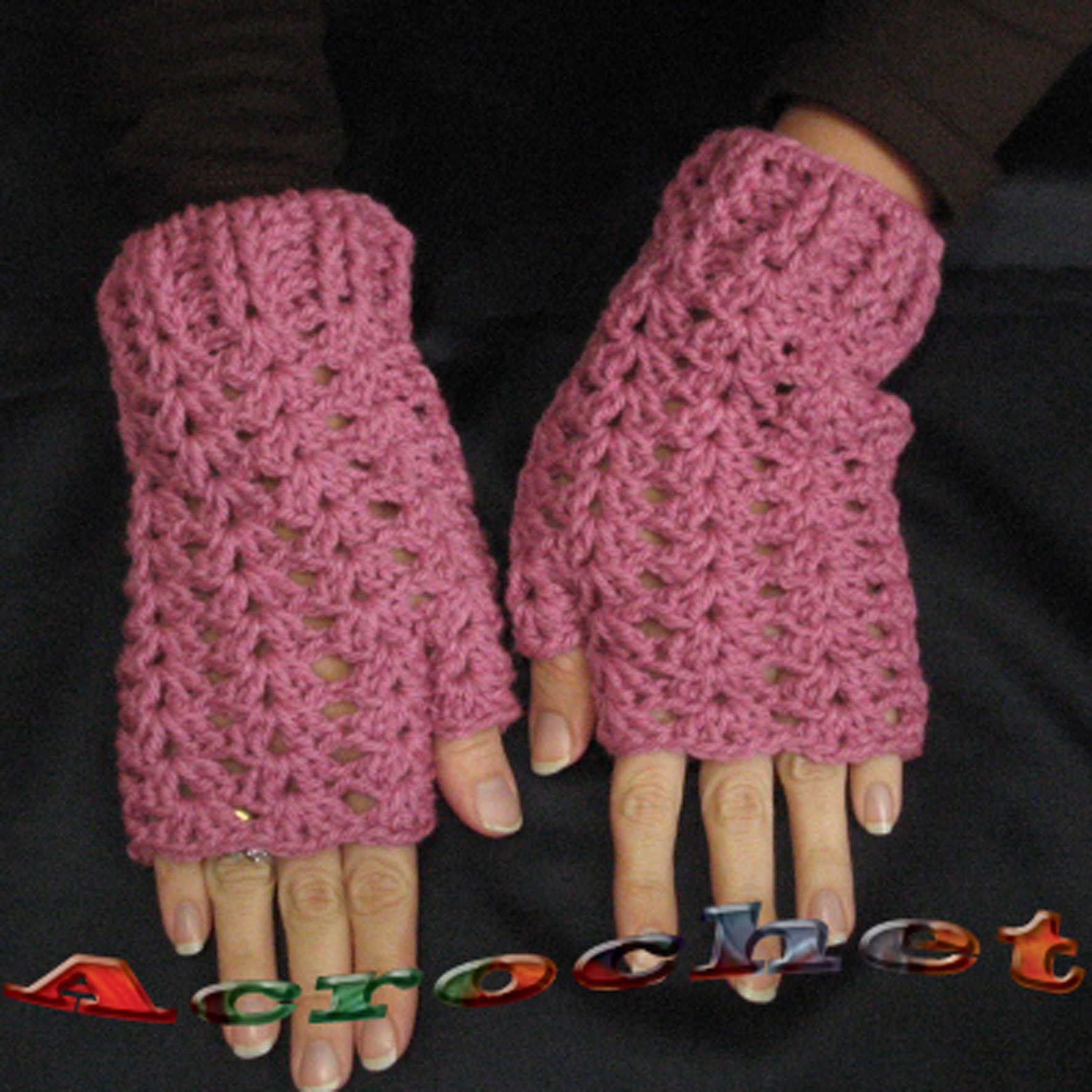 set2 HANDMADE Crochet Guantes sin dedos Varios Colores adornado Libre P&P