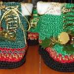 Botas Navideñas a Crochet